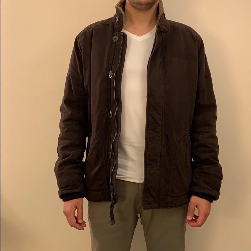 Abercrombie & Fitch Sherpa Collared Winter Jacket
